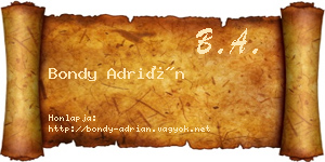 Bondy Adrián névjegykártya