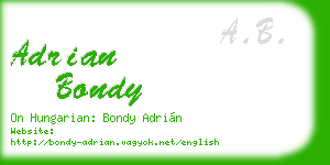 adrian bondy business card